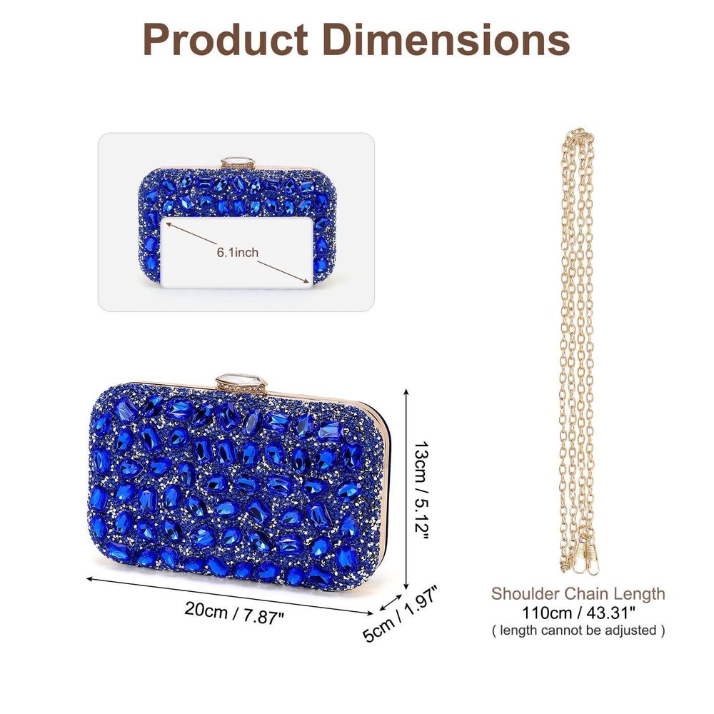 Evening Bags Clutch Purses mal, Gemstone Handbag Crystal :3 - Picture 2 of 7